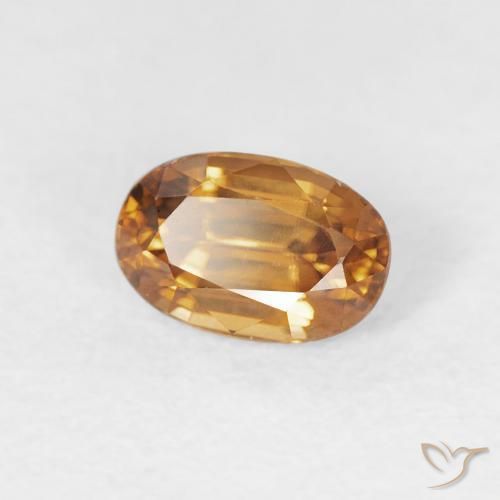 Zircone Marrone arancio naturale da 0.83 ct, Ovale, VVS