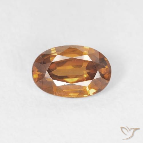 0.71ct Naturale Marrone arancio Zircone, Ovale, VVS