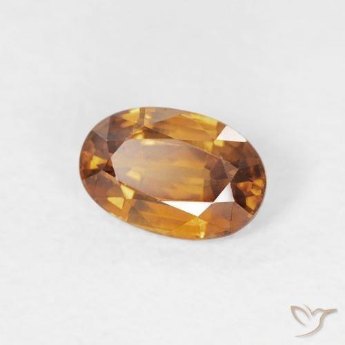 Zircone Marrone arancio naturale da 0.71 ct, Ovale, VVS