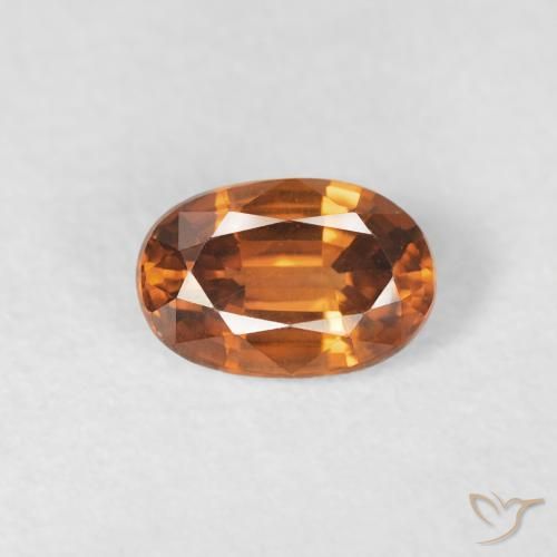 0.76ct Naturale Medium Dark-Orange Zircone, Ovale, VVS