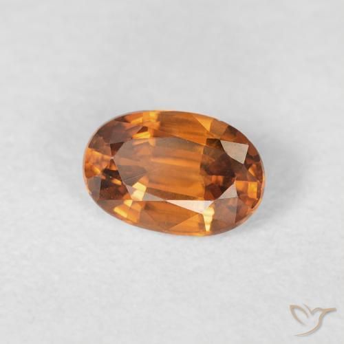 Zircone Medium Dark-Orange naturale da 0.76 ct, Ovale, VVS