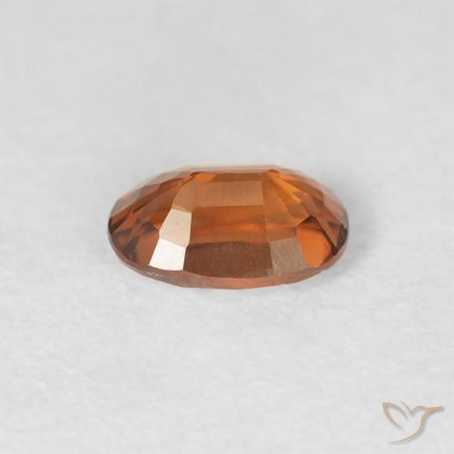 Zircone Medium Dark-Orange naturale da 0.76 ct, Ovale, VVS