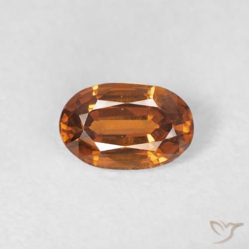 0.71ct Naturale Medium Dark-Orange Zircone, Ovale, VVS