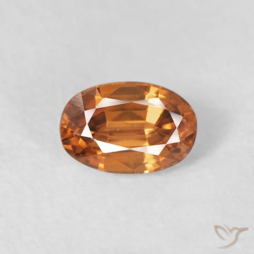 0.85ct Naturale Arancio Medio Zircone, Ovale, VVS