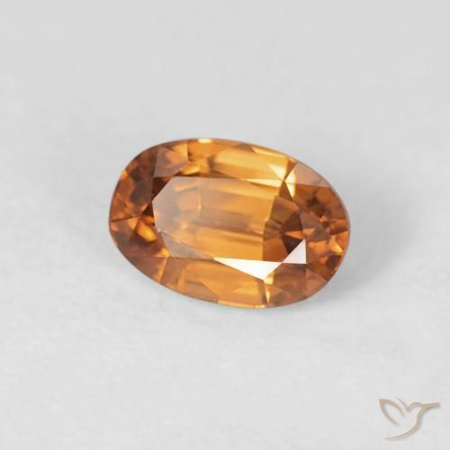 Zircone Arancio Medio naturale da 0.85 ct, Ovale, VVS