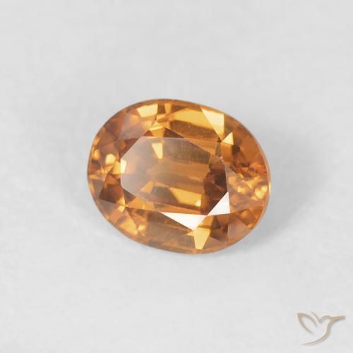 Zircone Arancio Medio naturale da 1.00 ct, Ovale, VS