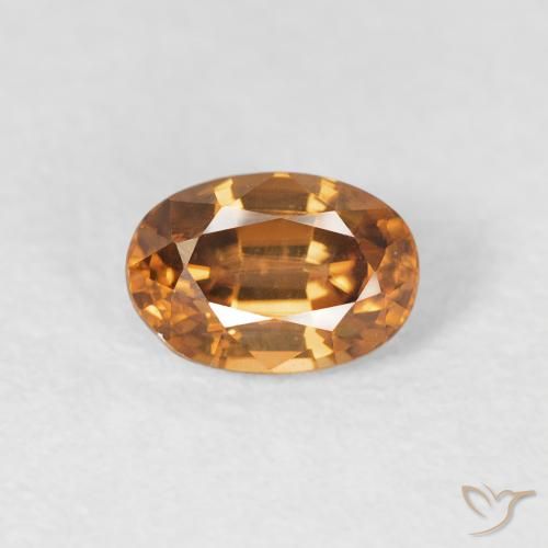0.91ct Naturale Arancio Medio Zircone, Ovale, VVS-VS