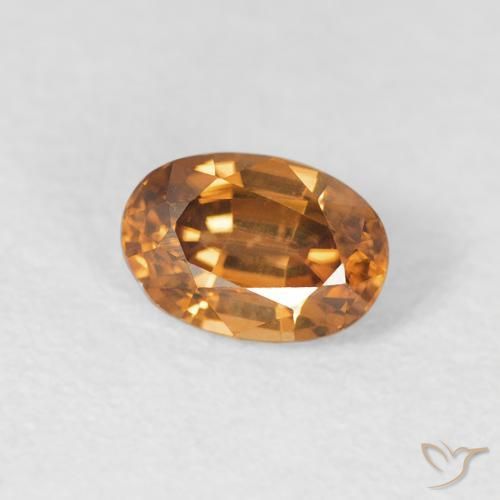 Zircone Arancio Medio naturale da 0.91 ct, Ovale, VVS-VS