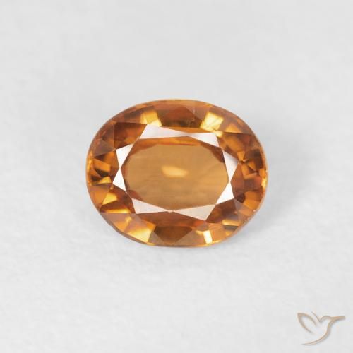 0.86ct Naturale Arancione scuro Zircone, Ovale, VVS-VS