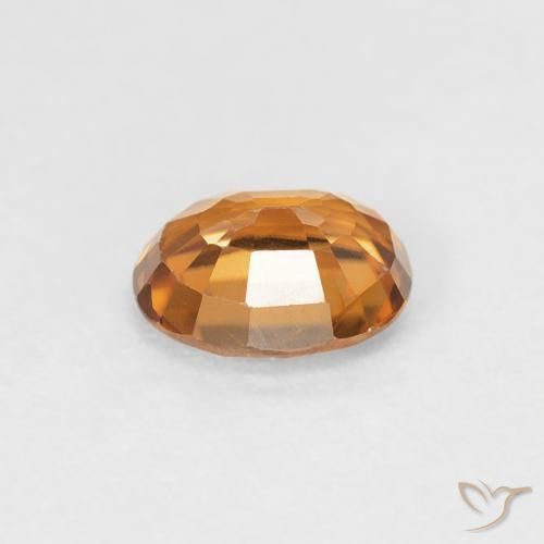Zircone Arancione scuro naturale da 0.86 ct, Ovale, VVS-VS