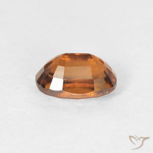 Zircone Arancio Terra naturale da 0.93 ct, Ovale, VVS-VS