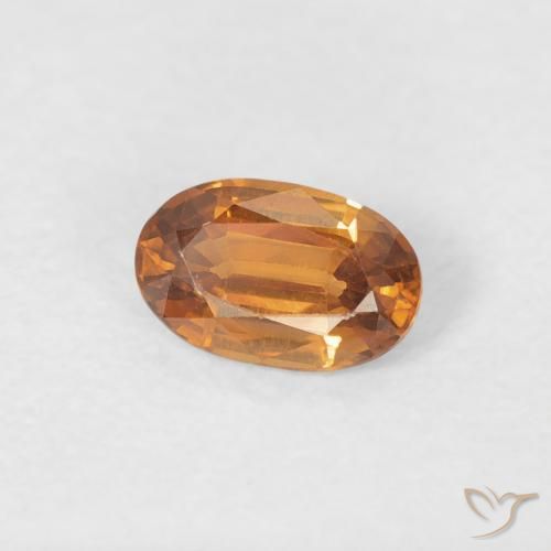 Zircone Arancio Medio naturale da 0.63 ct, Ovale, VVS-VS