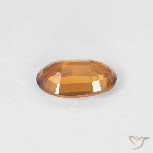 Zircone Arancio Medio naturale da 0.63 ct, Ovale, VVS-VS