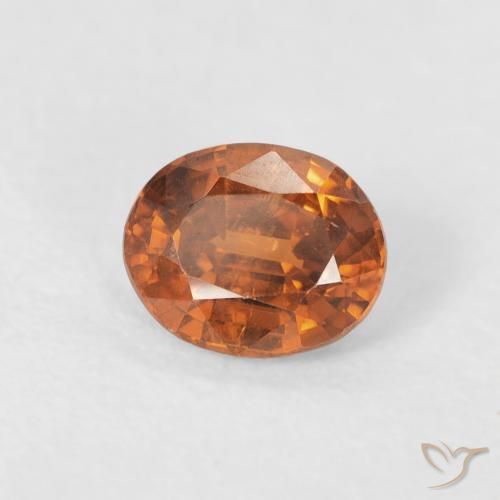 Zircone Arancio Medio naturale da 1.00 ct, Ovale, VVS-VS