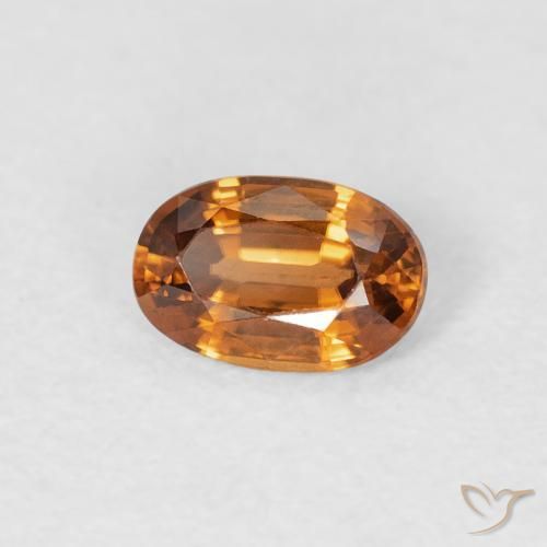 Zircone Arancio Terra naturale da 0.68 ct, Ovale, VVS
