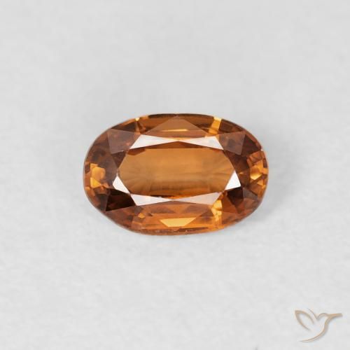 0.66ct Naturale Arancione marroncino Zircone, Ovale, VVS, Photo A