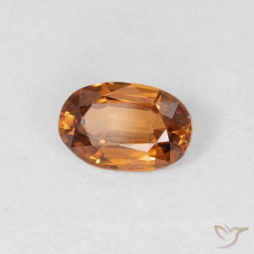 Zircone Arancione marroncino naturale da 0.66 ct, Ovale, VVS
