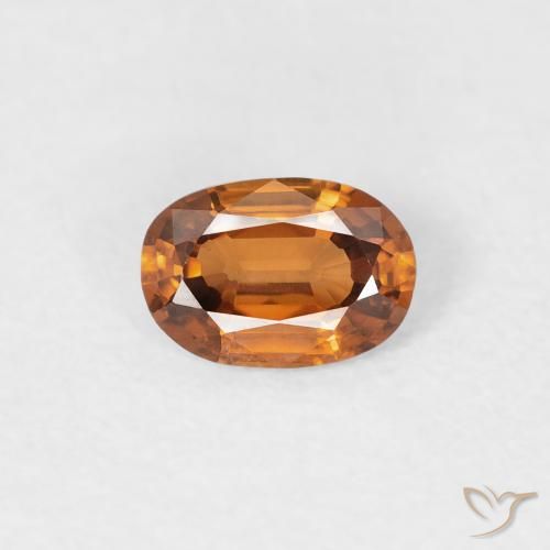 Zircone Arancione marroncino naturale da 0.55 ct, Ovale, VVS