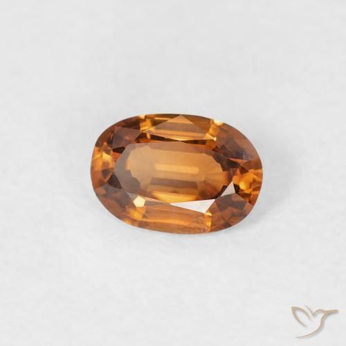 Zircone Arancione marroncino naturale da 0.55 ct, Ovale, VVS