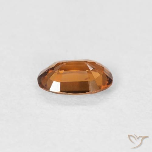 Zircone Arancione marroncino naturale da 0.55 ct, Ovale, VVS