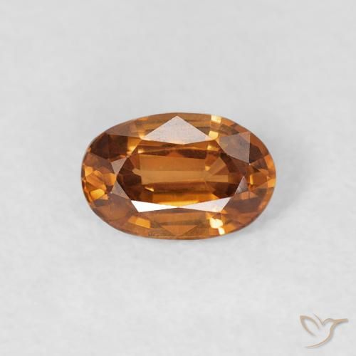 Zircone Arancio Terra naturale da 0.73 ct, Ovale, VVS