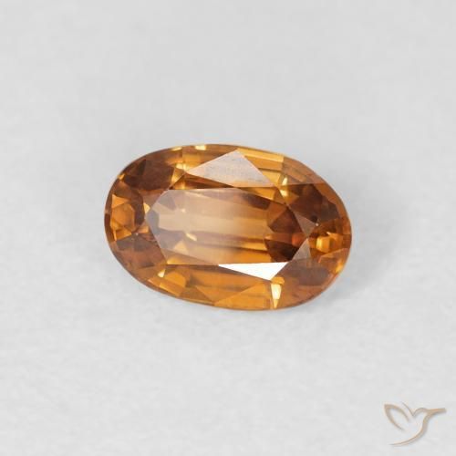 Zircone Arancio Terra naturale da 0.73 ct, Ovale, VVS