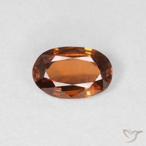 0.66ct Naturale Arancio Medio Zircone, Ovale, VVS-VS