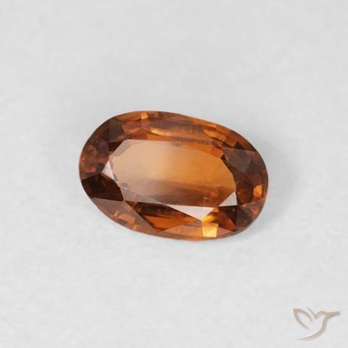 Zircone Arancio Medio naturale da 0.66 ct, Ovale, VVS-VS