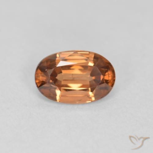 0.69ct Naturale Arancione scuro Zircone, Ovale, VVS-VS