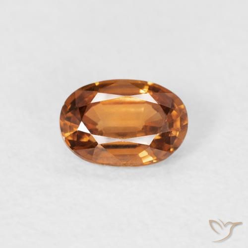 0.66ct Naturale Arancio Medio Zircone, Ovale, VVS-VS