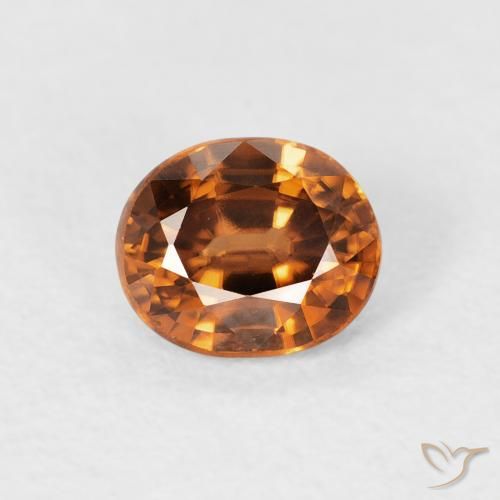1.12ct Naturale Arancio Medio Zircone, Ovale, VVS-VS