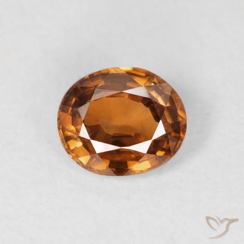 0.92ct Naturale Arancio Terra Zircone, Ovale, VVS-VS