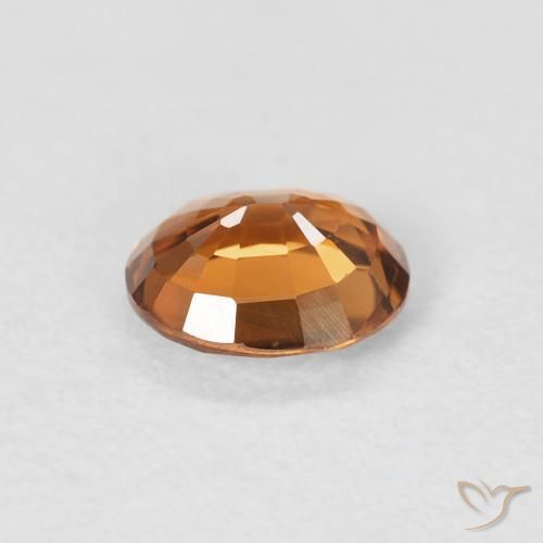 Zircone Arancio Terra naturale da 0.92 ct, Ovale, VVS-VS