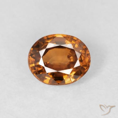 0.94ct Naturale Arancione scuro Zircone, Ovale, VVS