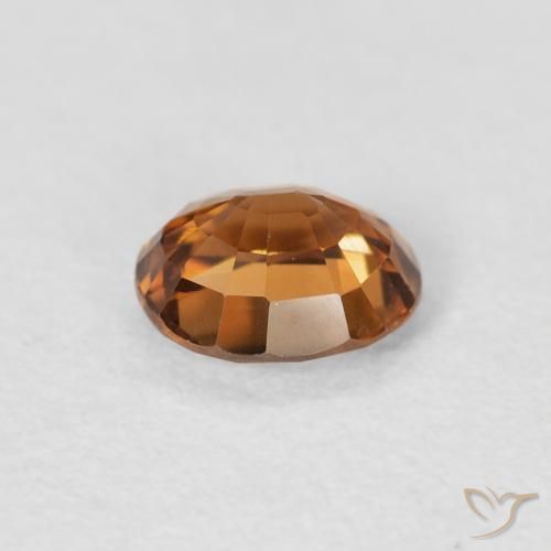 Zircone Arancione scuro naturale da 0.94 ct, Ovale, VVS