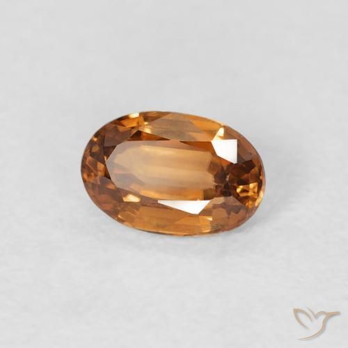 Zircone Arancio Medio naturale da 0.73 ct, Ovale, VVS