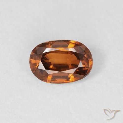 0.64ct Naturale Arancione scuro Zircone, Ovale, VVS