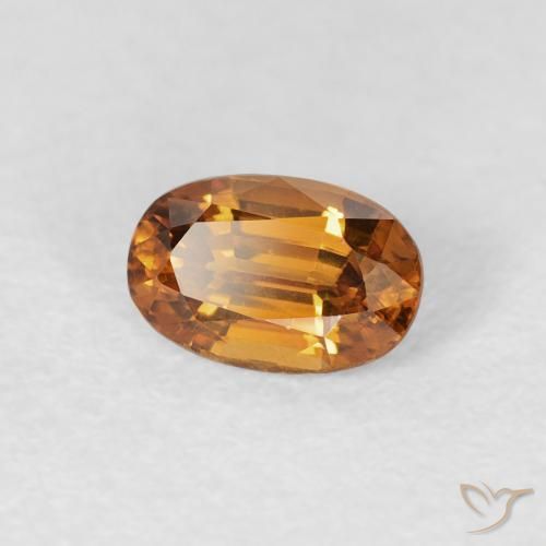 Zircone Arancio Terra naturale da 0.84 ct, Ovale, VVS