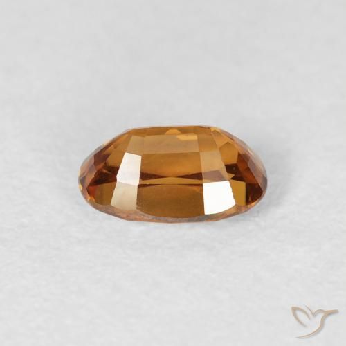 Zircone Arancio Terra naturale da 0.84 ct, Ovale, VVS