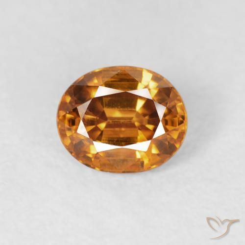 1.07ct Naturale Arancione scuro Zircone, Ovale, VS