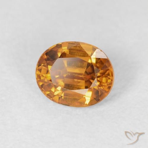 Zircone Arancione scuro naturale da 1.07 ct, Ovale, VS