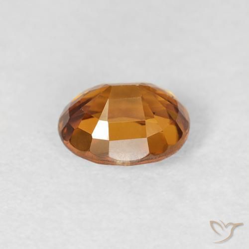 Zircone Arancione scuro naturale da 1.07 ct, Ovale, VS