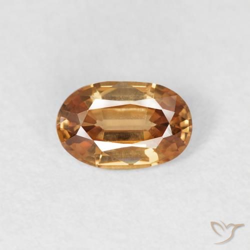 0.65ct Naturale Arancio Medio Zircone, Ovale, VVS-VS