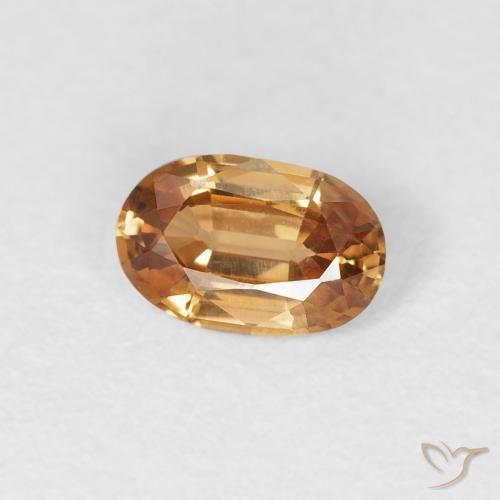 Zircone Arancio Medio naturale da 0.65 ct, Ovale, VVS-VS