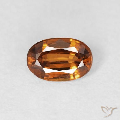 0.70ct Naturale Arancione scuro Zircone, Ovale, VS