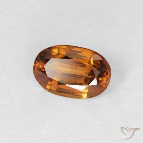 Zircone Arancione scuro naturale da 0.70 ct, Ovale, VS