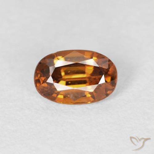 0.80ct Naturale Arancio Medio Zircone, Ovale, VS