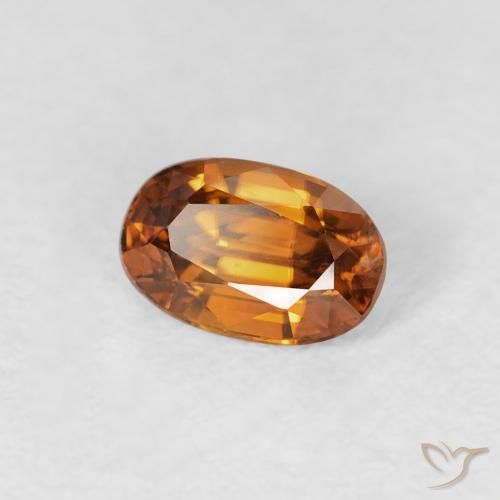 Zircone Arancio Medio naturale da 0.80 ct, Ovale, VS