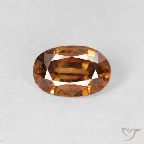 0.77ct Naturale Marrone arancio Zircone, Ovale, VS, Photo A