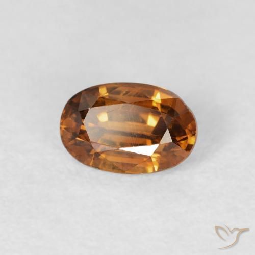 Zircone Marrone arancio naturale da 0.77 ct, Ovale, VS